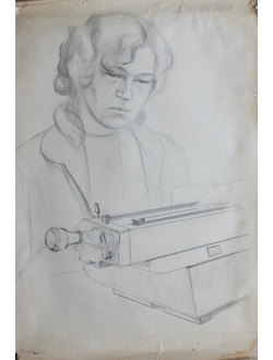 "Машинистка" бумага карандаш 1968 год