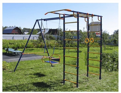 Уличный ДСК Веселый непоседа  Модель №2 c качелями на цепях в Воронеже