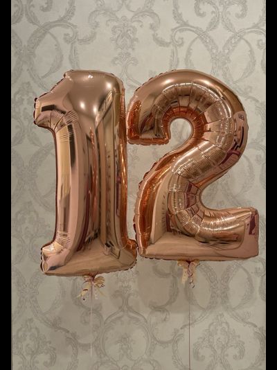 Шар-цифра 102 см с гелием Розовое золото