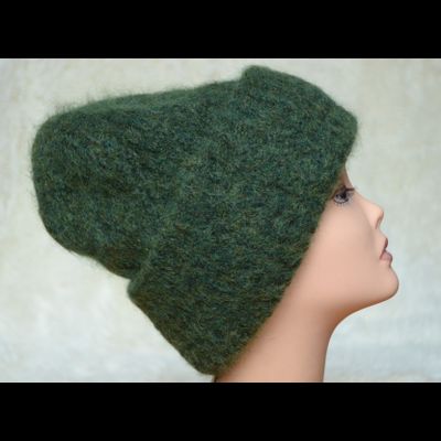 Женская шапка с отворотом Vizio Италия 5967 CR зеленая