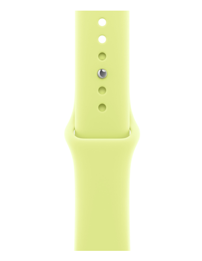 Apple Watch Series 11 (GPS) 42mm Silver Aluminum Case with Neon Yellow Sport Band (Серебристый)
