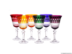 Набор бокалов для вина Кристина Bohemia Цветной хрусталь 220мл (6 шт)