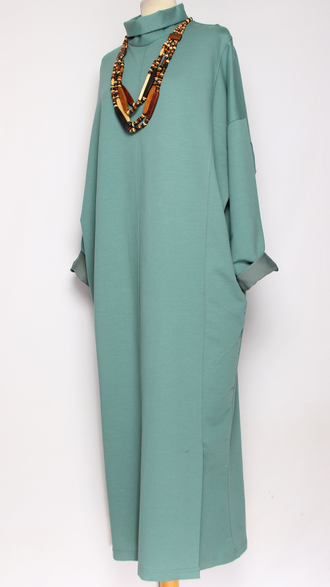 Платье "Кимоно хомут" бирюзовое р.54 св. бирюзовое р.50