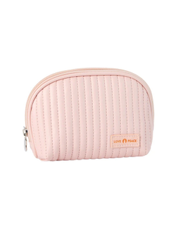 Kristaller Косметичка женская Love peace oval стёганая, пастельно-розовый