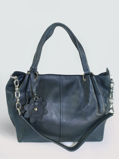 (АРТИКУЛ: 10131/1) СУМКА ЖЕНСКАЯ БОЛЬШАЯ, НАТУРАЛЬНАЯ КОЖА, СВЕТЛО-СИНЯЯ, С ЦЕПОЧКОЙ