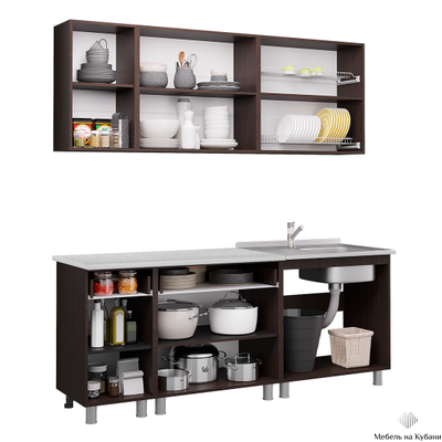Монтана 2,0 м кухонный гарнитур Сонома / Венге