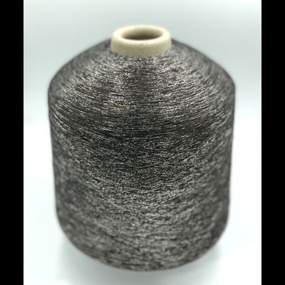 TORCITURA di DOMASO BACH LUREX  люрекс 1/ 34000 65% ВИСКОЗА 35% PL  (вес 50 грамм, длина 1700 метров) цв.204 серебро на чёрном