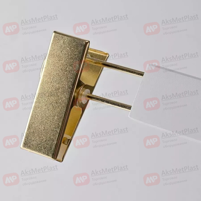 T88W Вешалка деревянная белая с зажимами и крючком золото L=320 мм