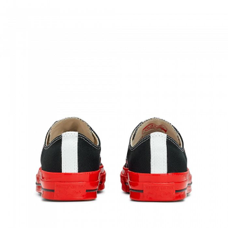 КЕДЫ CONVERSE PLAY COMME DES GARCONS НИЗКИЕ ЧЕРНЫЕ С КРАСНОЙ ПОДОШВОЙ