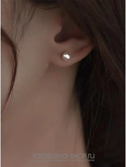 АЛ-216.  Серьги пусеты жемчужины.