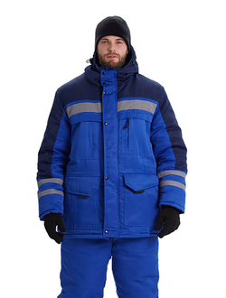 Костюм зимний "ЗИМНИК" куртка/брюки, цвет: василек/т.синий