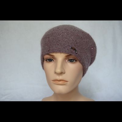 Сиреневый женский берет вязаный Vizio Италия 6943