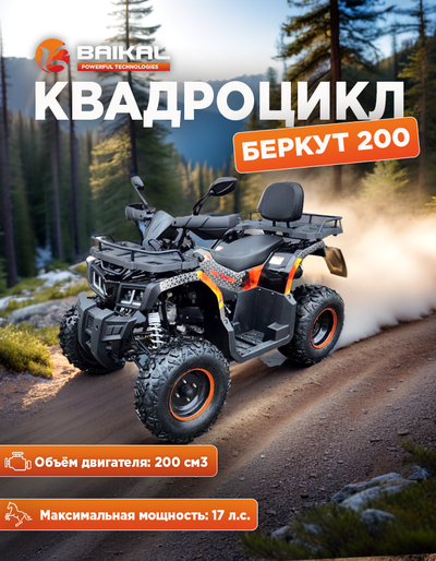 Квадроцикл BAIKAL БЕРКУТ 200 оранжевый