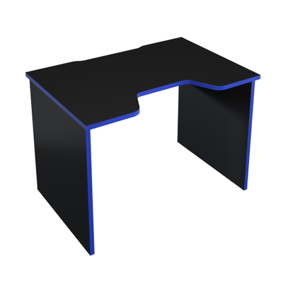 Стол геймерский С-241 черный шагрень/синий