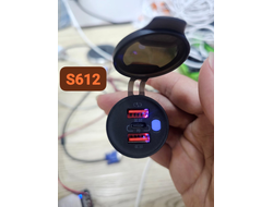 Разъем Usb в авто (врезные) 12V-24V 3USB CR1045 (Круглый) QC3.0 + PD20W + QC3.0  10pcs