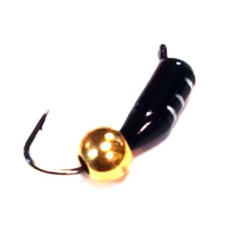 Мормышка вольфрамовая Столбик чёрн шарик золото вес.0.32gr.12mm. d-2.0mm.