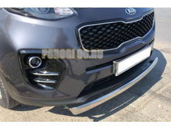 Защита переднего бампера овал d75*42 Kia Sportage 4 (2015-2018)