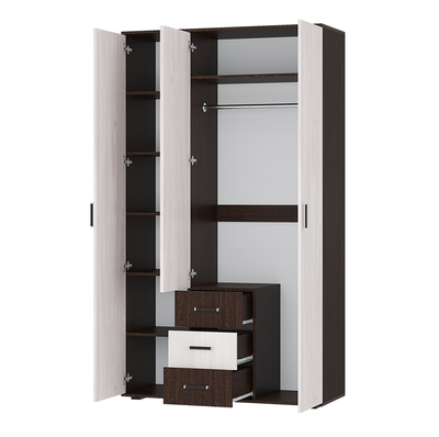 Шкаф 3-х створчатый Белла венге/ясень белый (БТС)