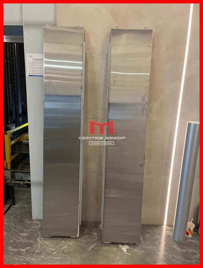 Демонтаж створок лифта для оклейки виниловой плёнкой