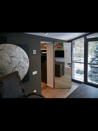 PRESTIGE. h2000/ ЗЕРКАЛО ГРАФИТ С ДВУХ СТОРОН (ULTRA 19)/ АЛЮМИНИЕВАЯ КРОМКА МАТОВЫЙ ХРОМ