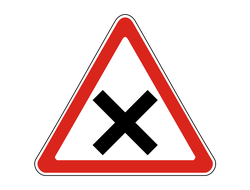 Знак дорожный  1.6 Пересечение равнозначных дорог