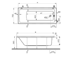 Прямоугольная ванна VitrA Neon, 170x70 см, 52530001000