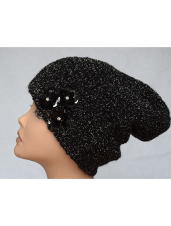 Черная меланжевая шапка Vizio Италия 5815 CL фото