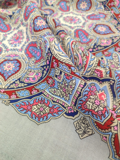 Павловопосадский платок Зимние звезды 2077-1