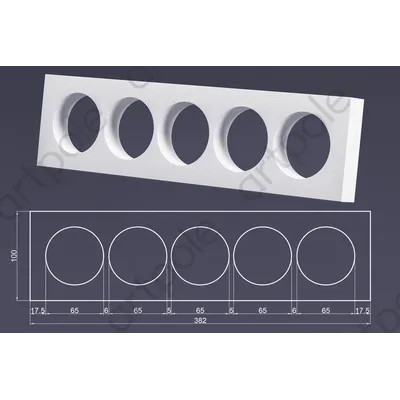 Подрозетник на пять эл. точек LM40 в ламинации