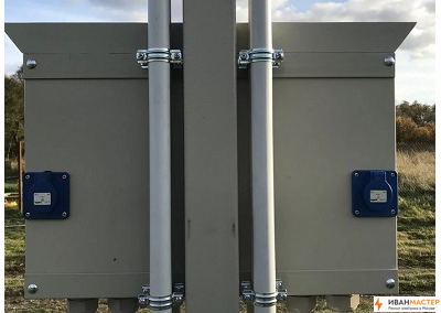 Установка и монтаж трубостойки 30кВт со щитком и счетчиком на даче ИВАНМАСТЕР