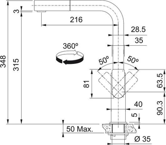 Смеситель Franke Mythos Nozzle Side