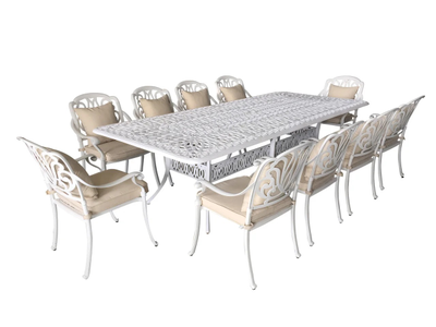 Белый комплект на 10 персон из литого алюминия Louis
