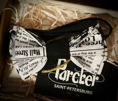 Галстук бабочка газета в подарочной упаковке