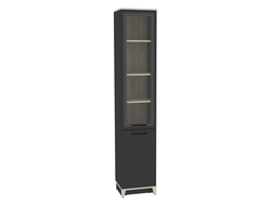 Гостиная AURELIO (АУРЕЛИО) - AURELIO 10 Шкаф для книг Антрацит-Блеквуд Сатиновый