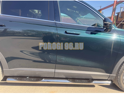 Пороги труба с проступью Папа Тюнинг d76 для CHERY Tiggo 9 2024-