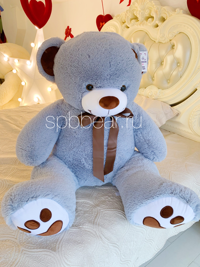 Большой плюшевый мишка 150 см серый Тони