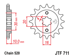 Звезда ведущая JT JTF711.13 (JTF711-13) (F711-13)