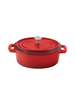 Кастрюля для подачи 15,5 Х 10 см с крышкой, эмаль чугун