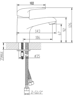 Смеситель для умывальника Lemark PRAMEN LM3306C