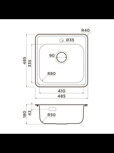 Мойка OMOIKIRI NOTORO 48-SI MATT