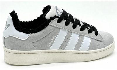 Кроссовки Adidas Campus 00s Grey White With Fur зимние