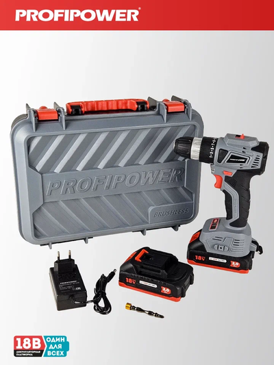 Аккумуляторный бесщеточный шуруповерт PROFIPOWER MKBL-18BT