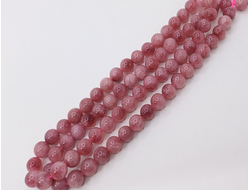 Агат тонированный  на нити  10мм розовый