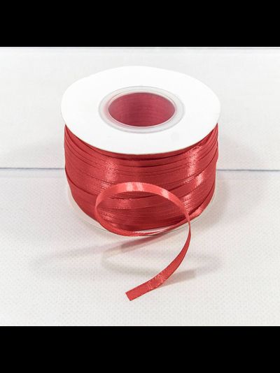 Лента атласная 6мм (красная), 228,6м