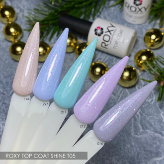 Топ без липкого слоя с шиммером - TOP COAT no wipe Т05 shine (10 ml)
