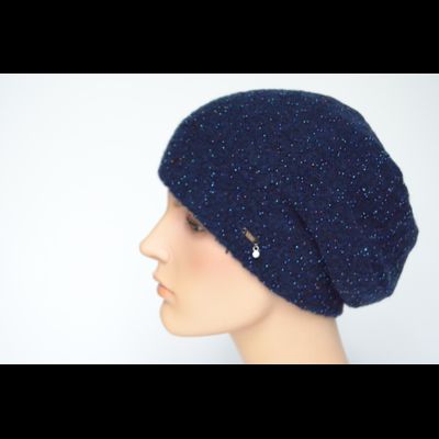 Берет с бисером синий Vizio Италия 1082 B