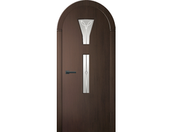 Дверь арочной формы с рисунком на стекле Тюльпан.