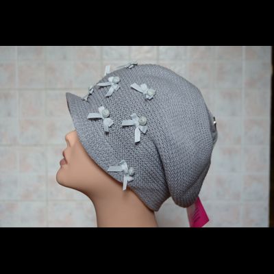 женская кепка с бантиками vizio 4876 серая