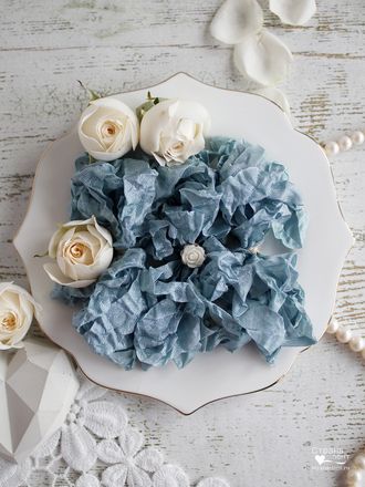 Шебби-лента Французский голубой (Россия), 2 метра