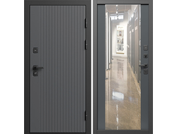 Дверь входная Твист грей с зеркалом